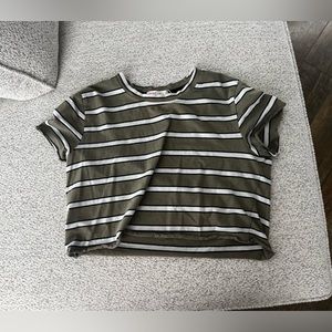 green, white and black striped crop top!